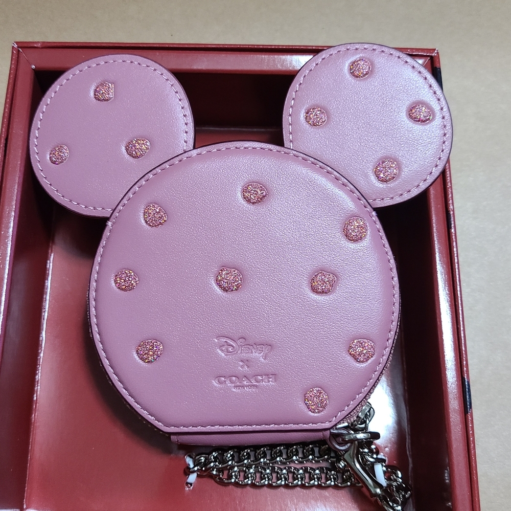 2 x HP🎉💗New Coach Boxed Minnie Mouse Coin Case - Picture 7 of 10